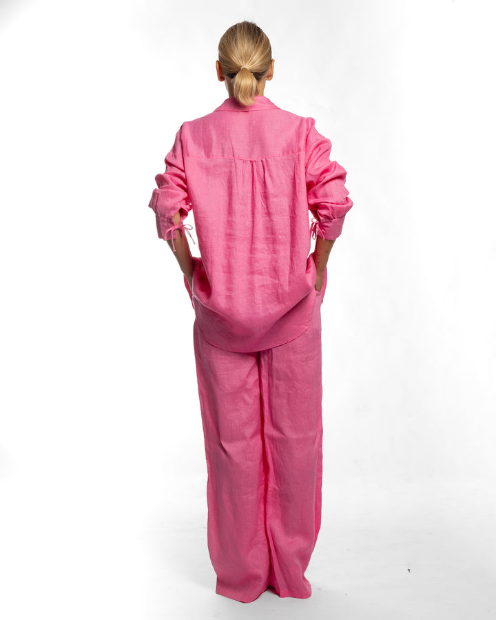 Linen Long Two-Piece Set - Pink