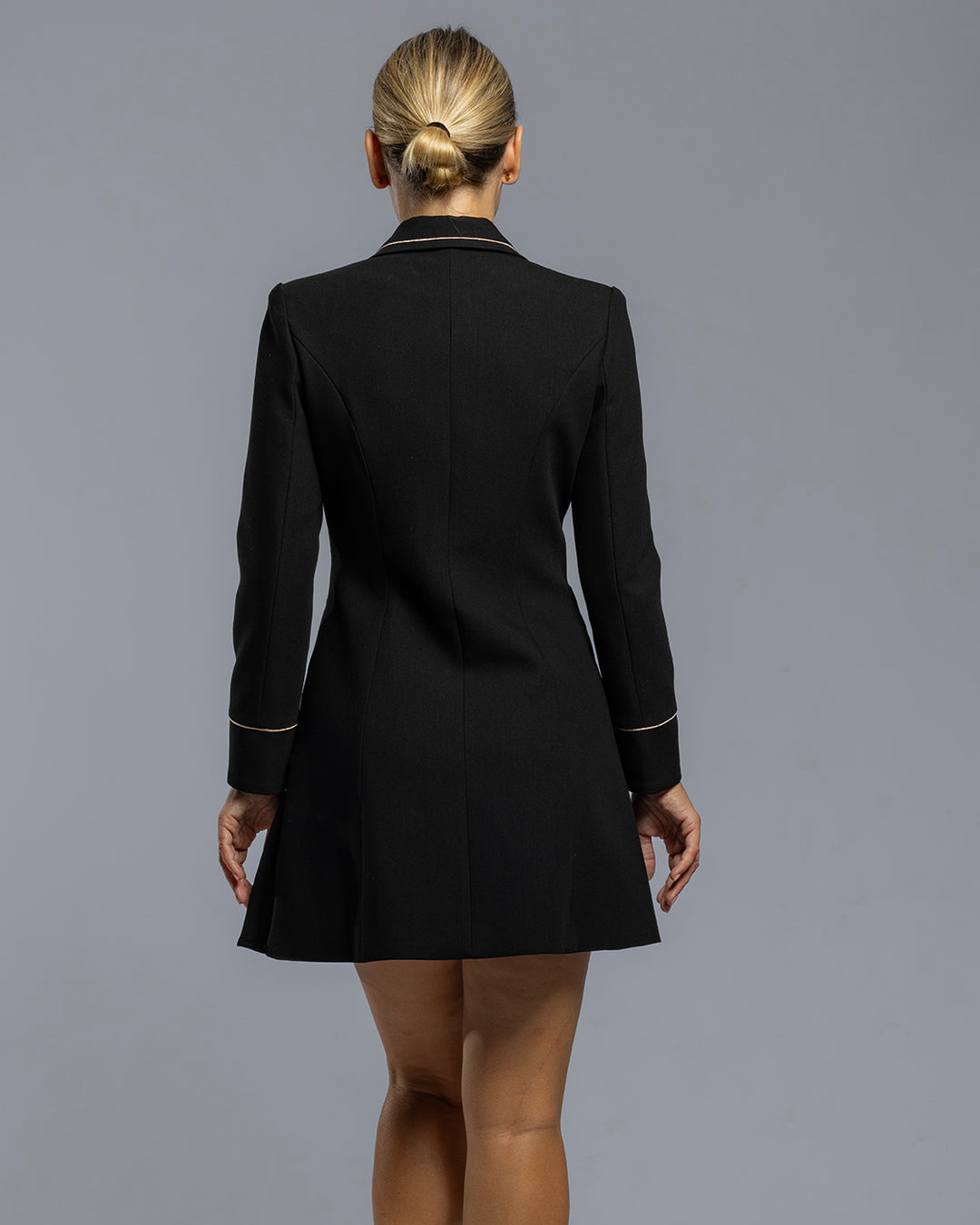 Elegance Pleated Blazer Dress - Black