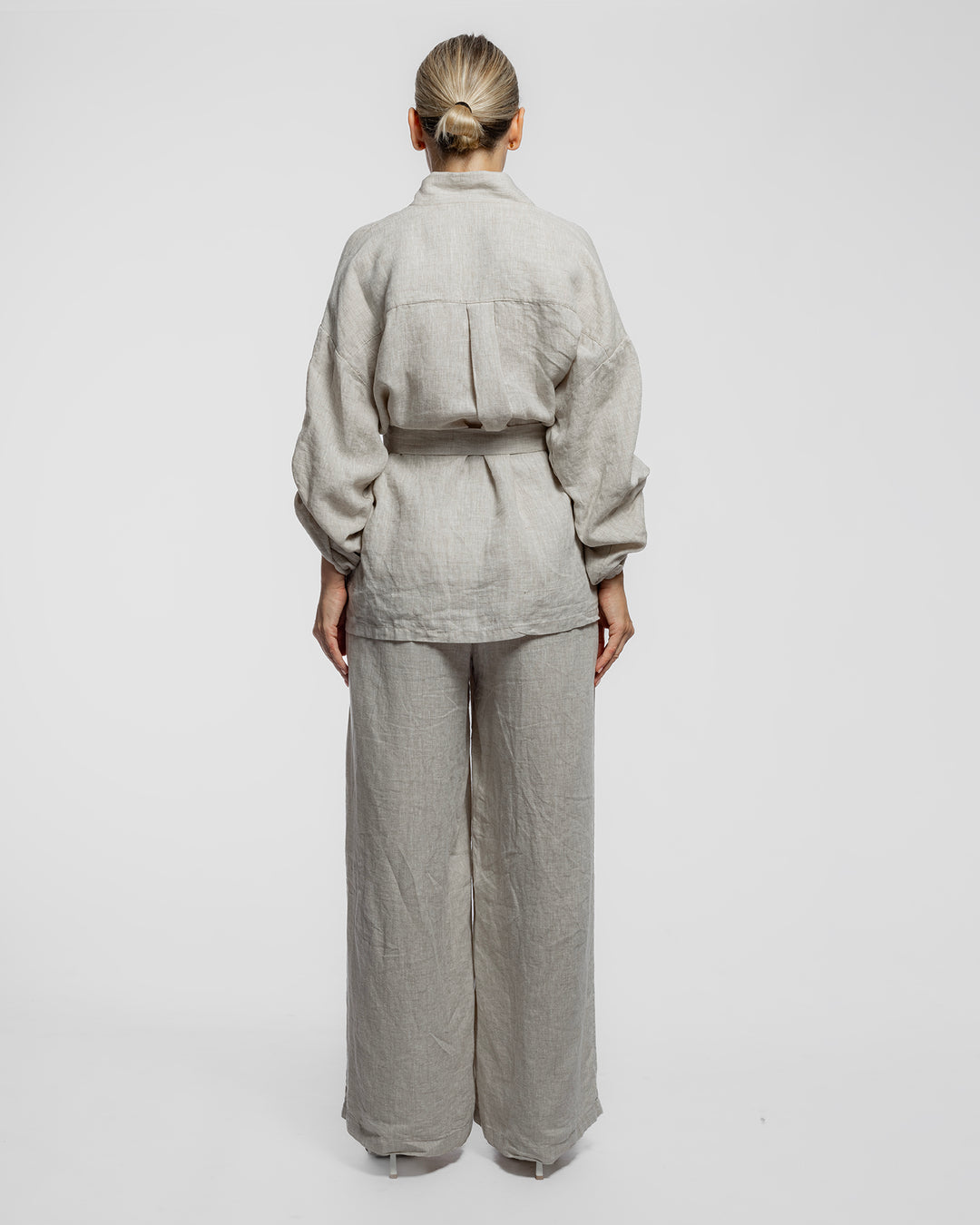 Linen Long Two-Piece Set - Natural