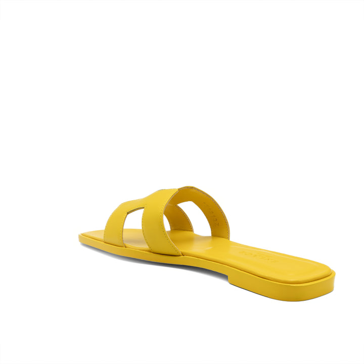 Cut-Out Slide Sandals - Yellow