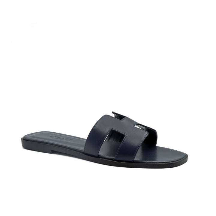 Cut-Out Slide Sandals - Navy