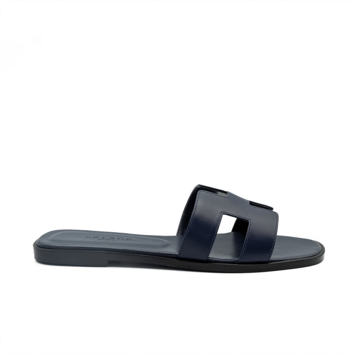 Cut-Out Slide Sandals - Navy