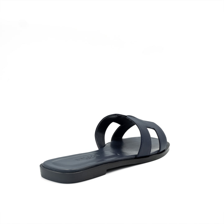 Cut-Out Slide Sandals - Navy