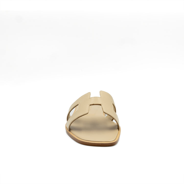 Cut-Out Slide Sandals - Beige