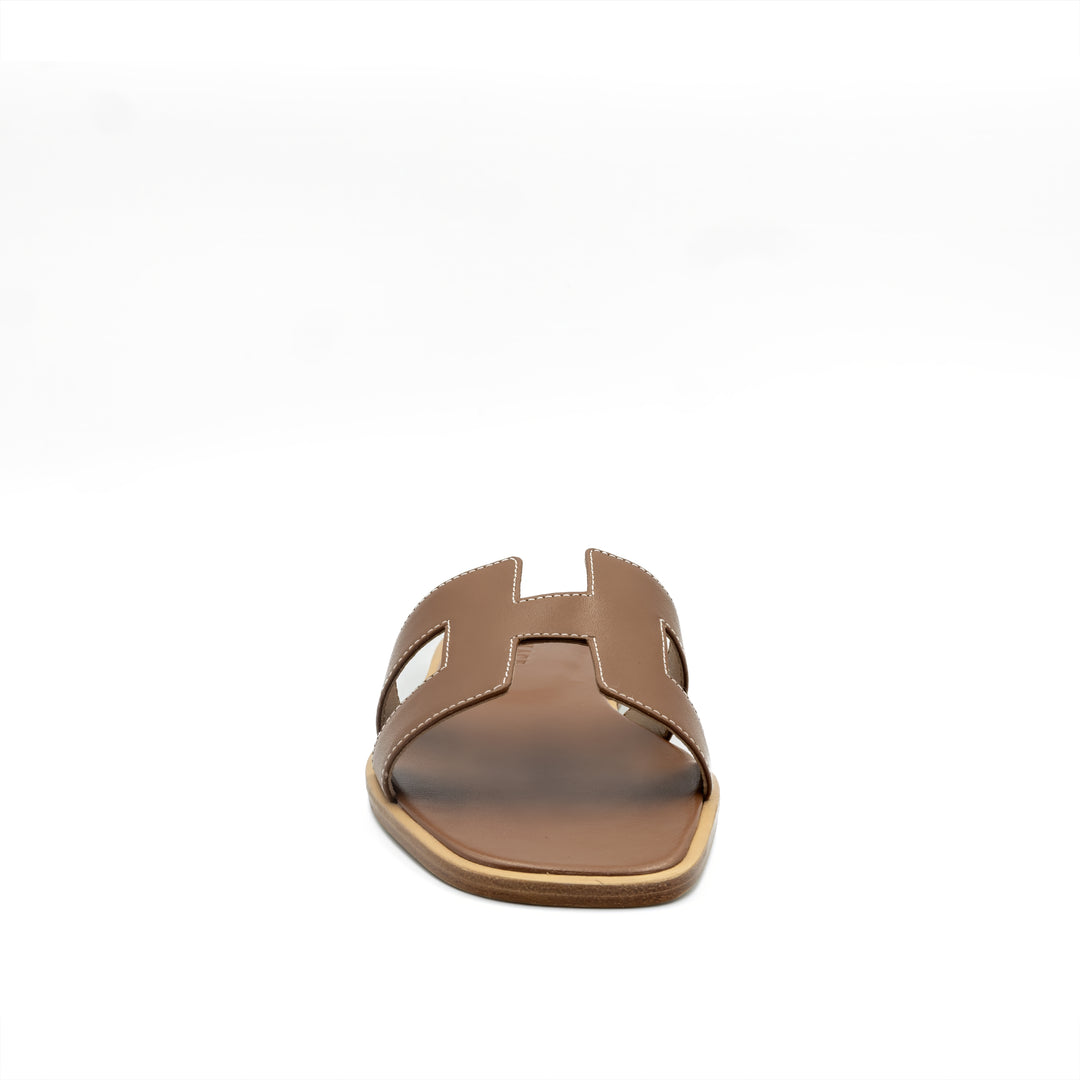 Cut-Out Slide Sandals - Brown