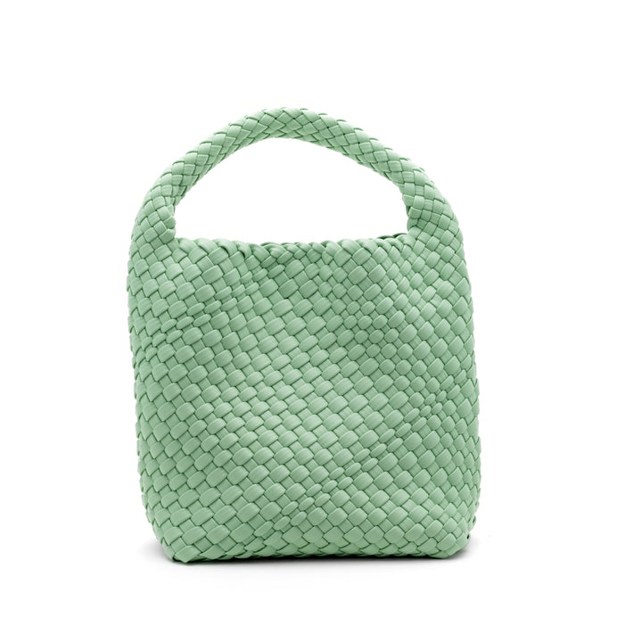 Woven Mini Tote Bag with Matching Purse - Mint