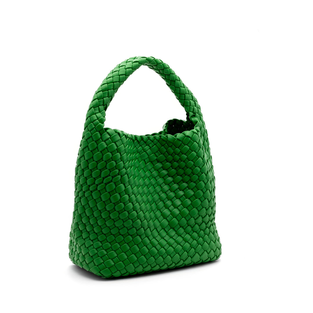 Woven Mini Tote Bag with Matching Purse - Green