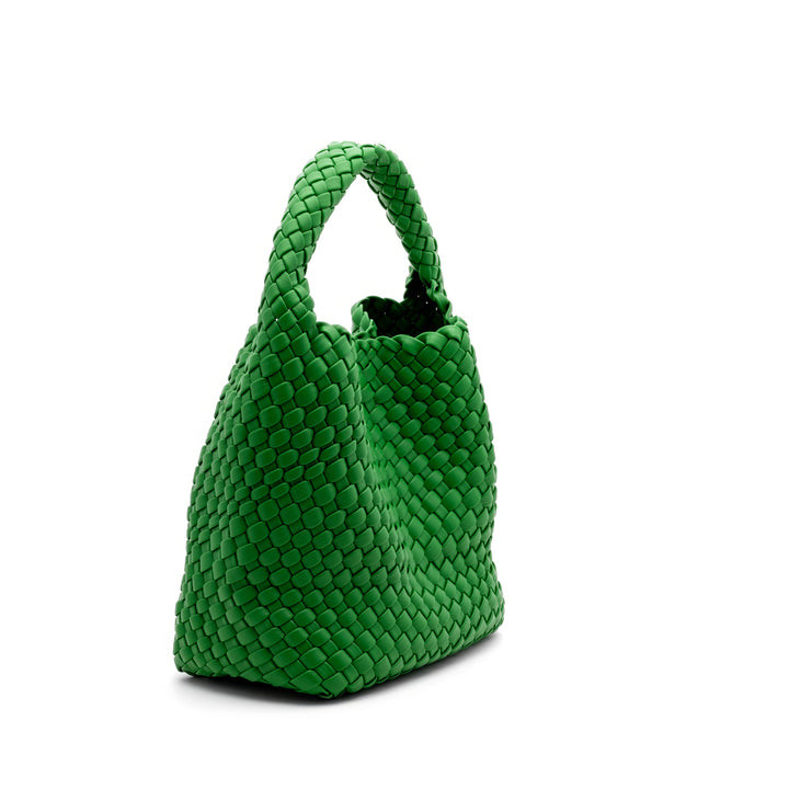 Woven Mini Tote Bag with Matching Purse - Green