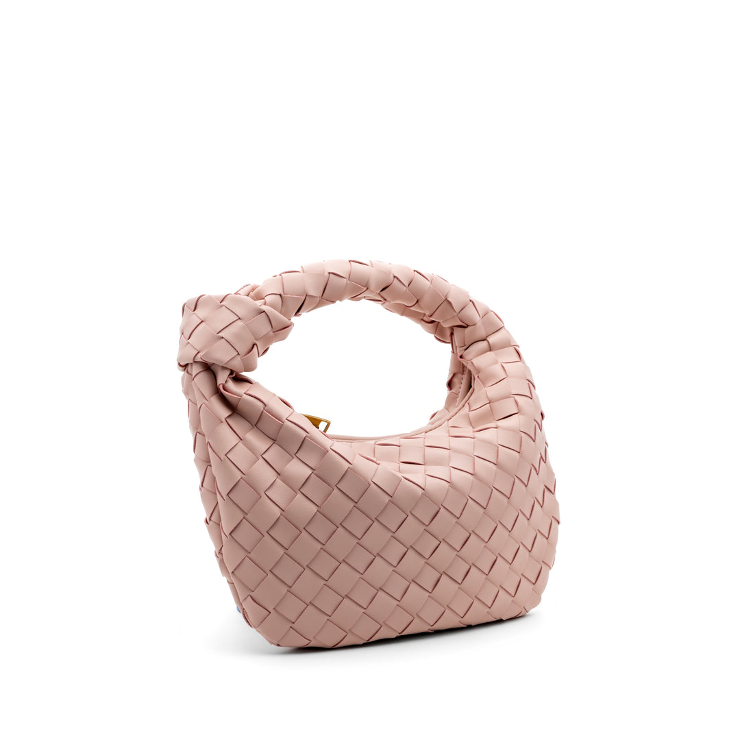 Woven Knot Handle Bag - Pink