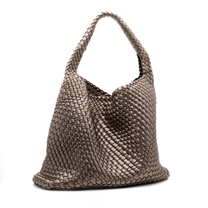 Woven Tote Bag with Matching Purse - Bronze