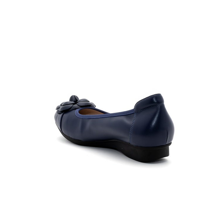 All-Day Comfort Flats with Bow Detail - Navy