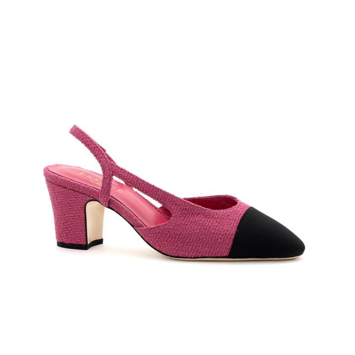 Slingback Mid-Heel Pumps - Pink