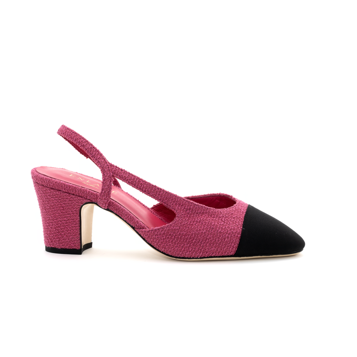 Slingback Mid-Heel Pumps - Pink