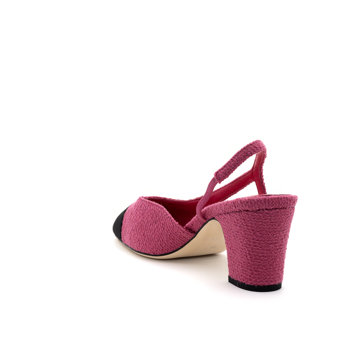 Slingback Mid-Heel Pumps - Pink